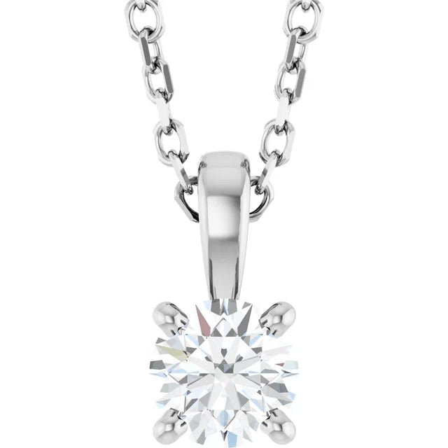 14K Yellow Gold 1/4 CT Lab-Grown Diamond 18" Necklace