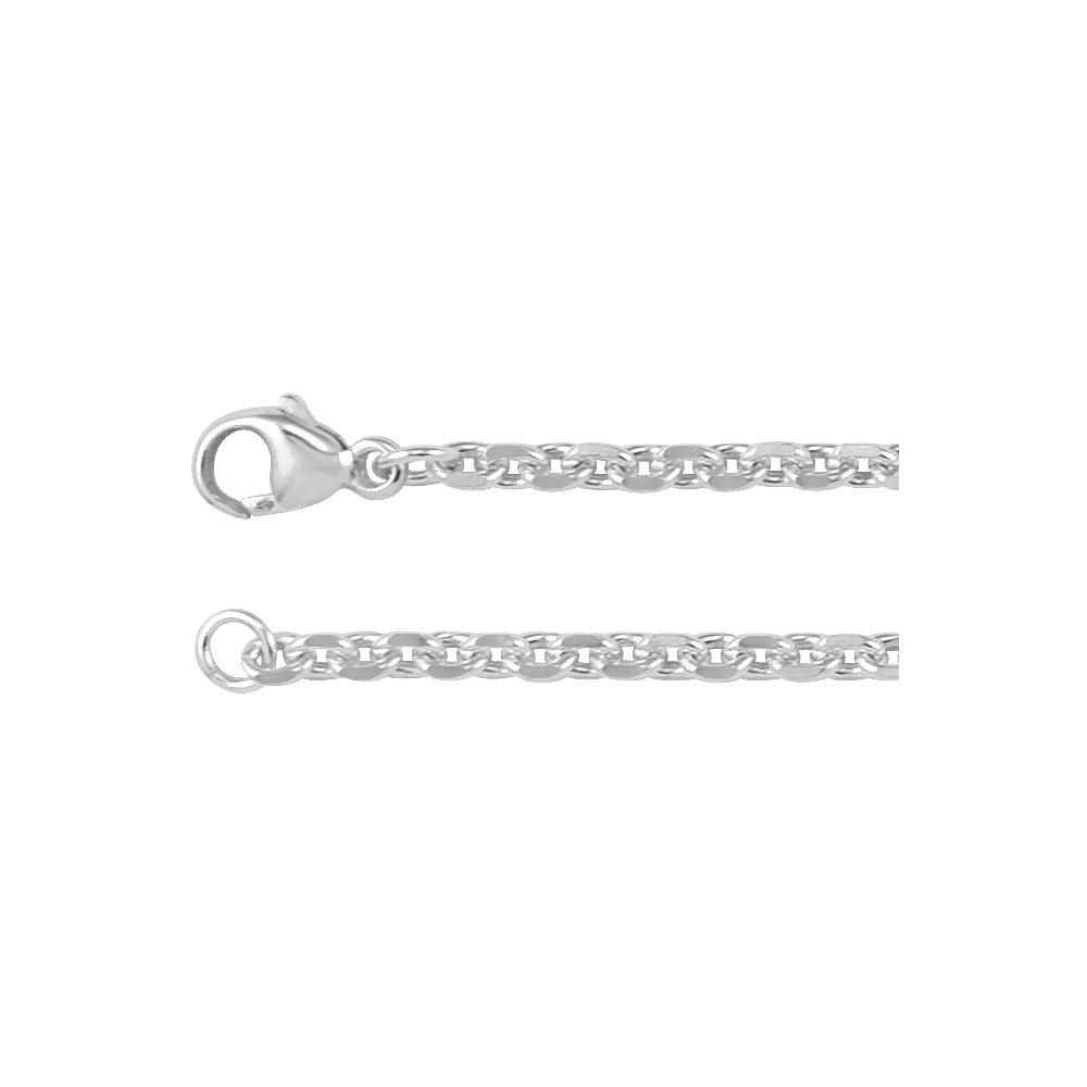 Sterling Silver 2.44 mm Diamond-Cut Cable Chain