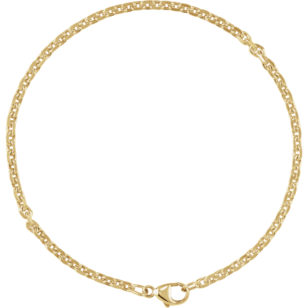 14K Yellow Gold 2.44 mm Diamond-Cut Cable 7" Bracelet