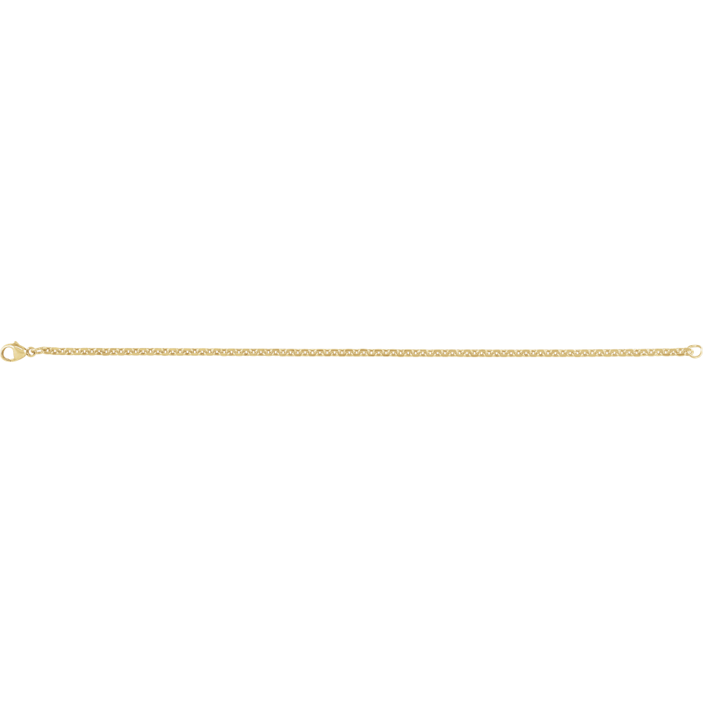 14K Yellow Gold 2.44 mm Diamond-Cut Cable 7" Bracelet