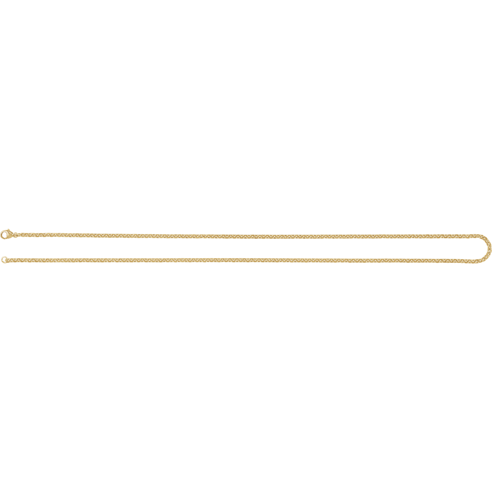 14K Yellow Gold 2.44 mm Diamond-Cut Cable Chain