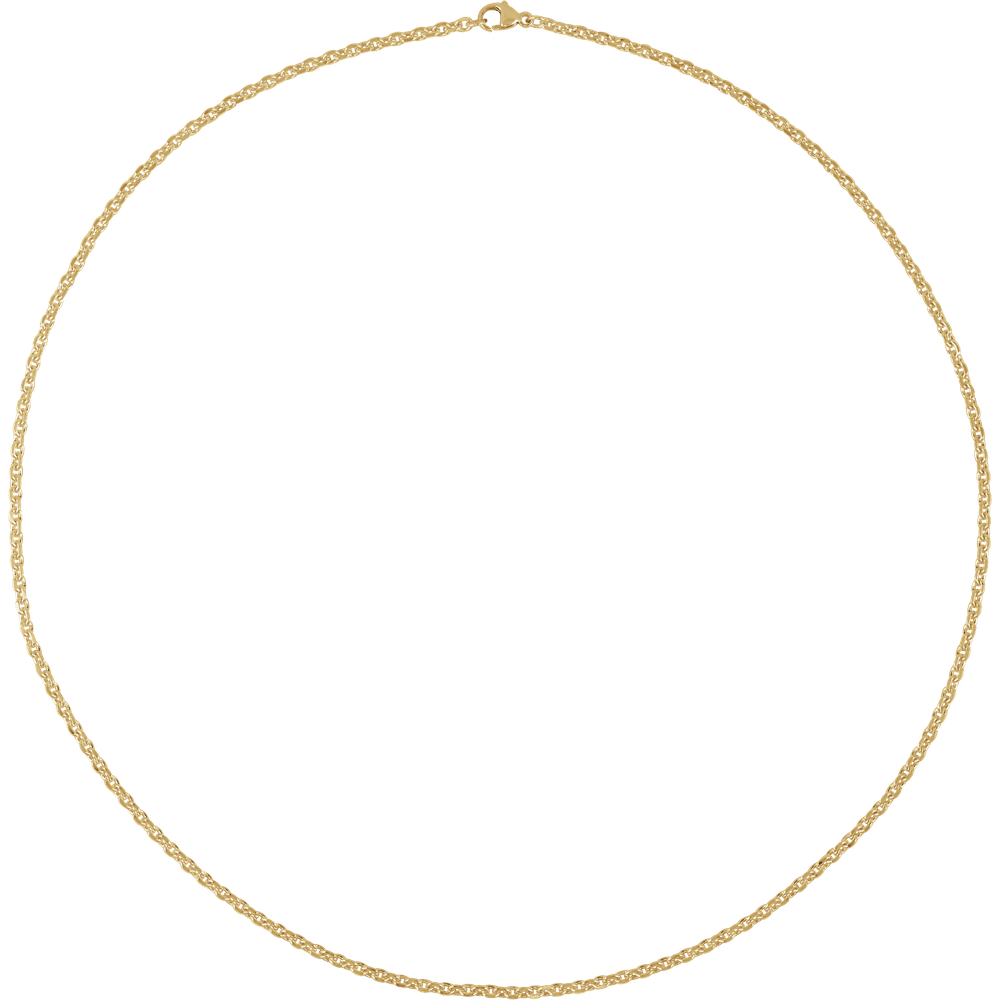 14K Yellow Gold 2.44 mm Diamond-Cut Cable Chain