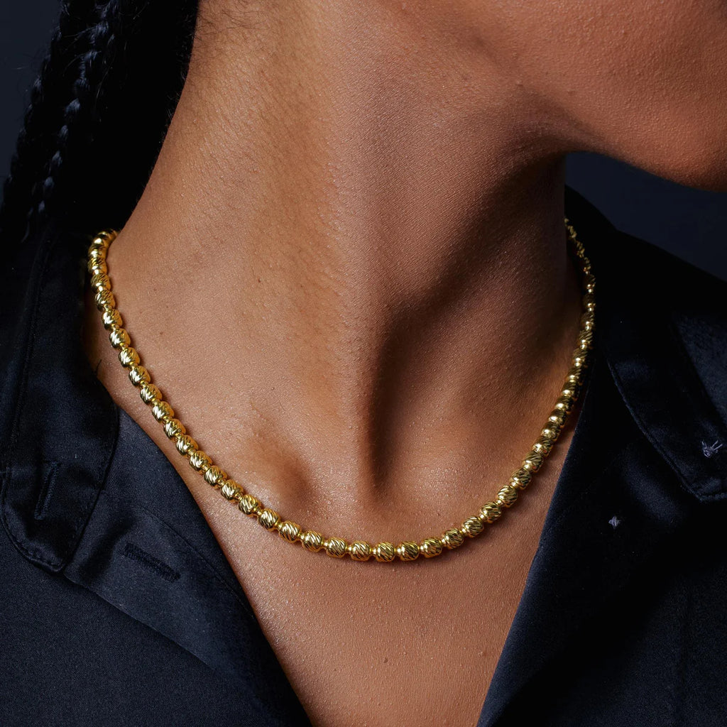 14KGPL 5mm 925 Sterling Silver Barrel Slash Chain